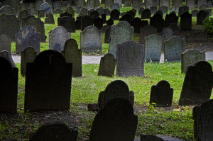 â€œBoston cemetery,â€ Â© 2009 Dixie Lawrence, used under a Creative Commons Attribution-NonCommercial-NoDerivs license.